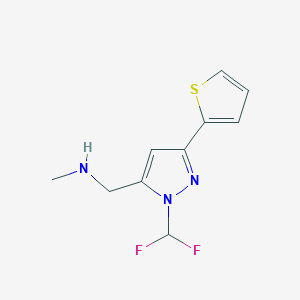 molecular formula C10H11F2N3S B1481727 1-(1-(difluoromethyl)-3-(thiophen-2-yl)-1H-pyrazol-5-yl)-N-methylmethanamine CAS No. 2098135-16-9