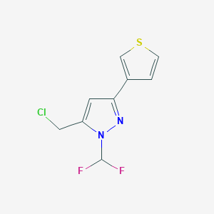 molecular formula C9H7ClF2N2S B1481728 5-(chloromethyl)-1-(difluoromethyl)-3-(thiophen-3-yl)-1H-pyrazole CAS No. 2092462-76-3