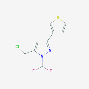 molecular formula C9H7ClF2N2S B1481728 5-(氯甲基)-1-(二氟甲基)-3-(噻吩-3-基)-1H-吡唑 CAS No. 2092462-76-3