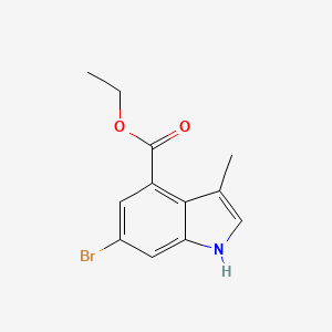 molecular formula C12H12BrNO2 B14817288 ethyl 6-bromo-3-methyl-1H-indole-4-carboxylate 