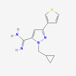 molecular formula C12H14N4S B1481729 1-(cyclopropylmethyl)-3-(thiophen-3-yl)-1H-pyrazole-5-carboximidamide CAS No. 2097959-31-2