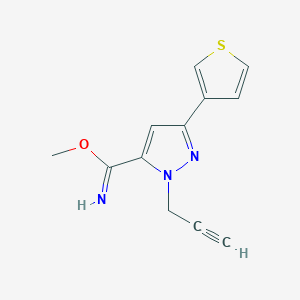 molecular formula C12H11N3OS B1481730 methyl 1-(prop-2-yn-1-yl)-3-(thiophen-3-yl)-1H-pyrazole-5-carbimidate CAS No. 2097959-49-2