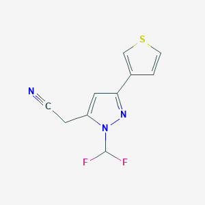 molecular formula C10H7F2N3S B1481732 2-(1-(二氟甲基)-3-(噻吩-3-基)-1H-吡唑-5-基)乙腈 CAS No. 2098070-57-4
