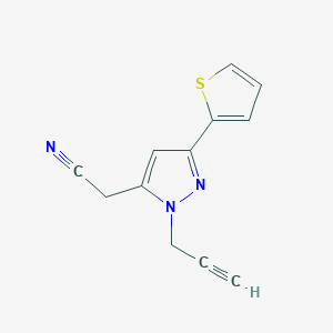 molecular formula C12H9N3S B1481735 2-(1-(prop-2-yn-1-yl)-3-(thiophen-2-yl)-1H-pyrazol-5-yl)acetonitrile CAS No. 2097958-79-5