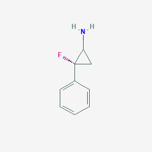 molecular formula C9H10FN B14817356 Cyclopropanamine, 2-fluoro-2-phenyl-, (1R,2R)-rel- 