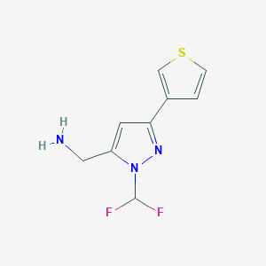 (1-(difluoromethyl)-3-(thiophen-3-yl)-1H-pyrazol-5-yl)methanamine