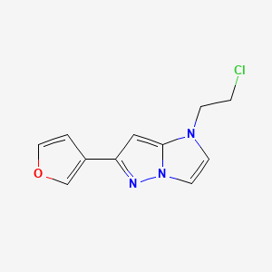 molecular formula C11H10ClN3O B1481746 1-(2-氯乙基)-6-(呋喃-3-基)-1H-咪唑并[1,2-b]吡唑 CAS No. 2097950-73-5