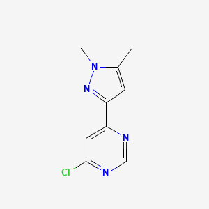 molecular formula C9H9ClN4 B1481759 4-氯-6-(1,5-二甲基-1H-吡唑-3-基)嘧啶 CAS No. 2091217-43-3