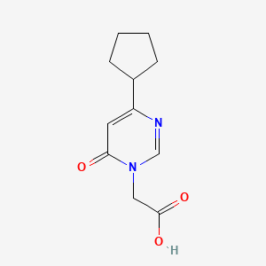 molecular formula C11H14N2O3 B1481763 2-(4-环戊基-6-氧代嘧啶-1(6H)-基)乙酸 CAS No. 2092721-01-0
