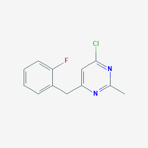 molecular formula C12H10ClFN2 B1481770 4-Chloro-6-(2-fluorobenzyl)-2-methylpyrimidine CAS No. 2092794-40-4