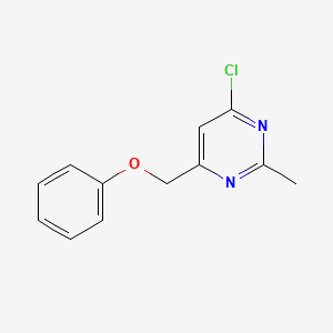 molecular formula C12H11ClN2O B1481772 4-Chloro-2-methyl-6-(phenoxymethyl)pyrimidine CAS No. 2091639-47-1