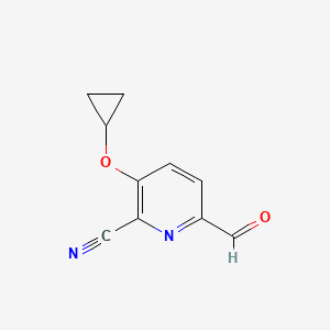 3-Cyclopropoxy-6-formylpicolinonitrile