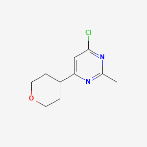 molecular formula C10H13ClN2O B1481774 4-chloro-2-methyl-6-(tetrahydro-2H-pyran-4-yl)pyrimidine CAS No. 1412953-33-3