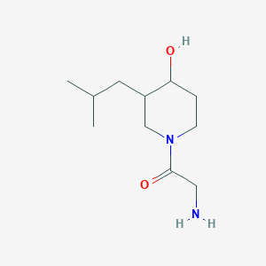molecular formula C11H22N2O2 B1481790 2-氨基-1-(4-羟基-3-异丁基哌啶-1-基)乙酮-1 CAS No. 2092485-66-8