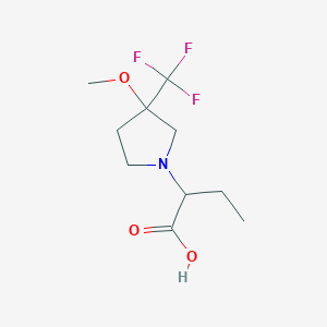 2-(3-Methoxy-3-(trifluoromethyl)pyrrolidin-1-yl)butanoic acid