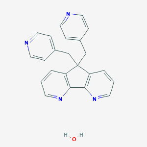 molecular formula C23H20N4O B148182 5,5-Bis(4-pyridinylmethyl)-5H-cyclopenta(2,1-b:3,4-b')dipyridine monohydrate CAS No. 139781-09-2