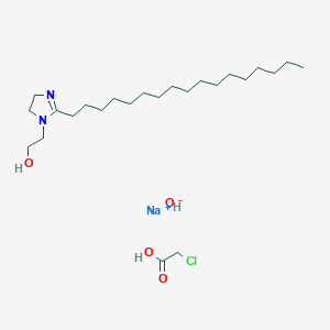 molecular formula C24H48ClN2NaO4 B148183 Sodium; 2-chloroacetic acid; 2-(2-heptadecyl-4,5-dihydroimidazol-1-yl)ethanol; hydroxide CAS No. 68608-63-9