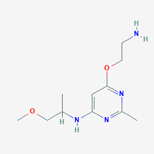 molecular formula C11H20N4O2 B1481834 6-(2-aminoethoxy)-N-(1-methoxypropan-2-yl)-2-methylpyrimidin-4-amine CAS No. 2098006-79-0