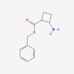 molecular formula C12H15NO2 B14818370 Benzyl cis-2-aminocyclobutane-1-carboxylate 