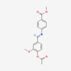 molecular formula C18H17NO5 B14818424 methyl 4-({(E)-[4-(acetyloxy)-3-methoxyphenyl]methylidene}amino)benzoate 