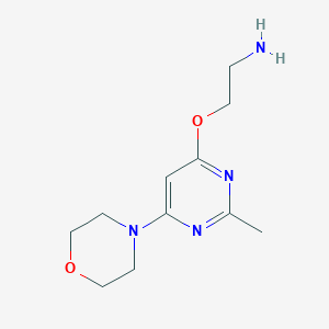 molecular formula C11H18N4O2 B1481852 2-((2-Methyl-6-morpholinopyrimidin-4-yl)oxy)ethan-1-amine CAS No. 2098034-06-9