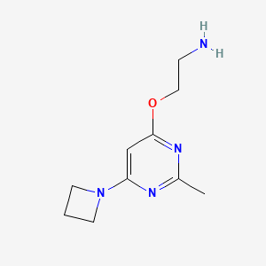 molecular formula C10H16N4O B1481854 2-((6-(Azetidin-1-yl)-2-methylpyrimidin-4-yl)oxy)ethan-1-amine CAS No. 2098011-87-9