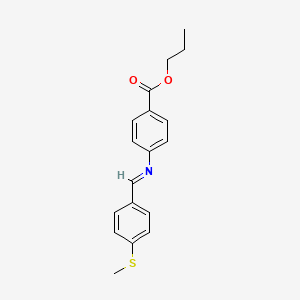 molecular formula C18H19NO2S B14818606 propyl 4-({(E)-[4-(methylsulfanyl)phenyl]methylidene}amino)benzoate 