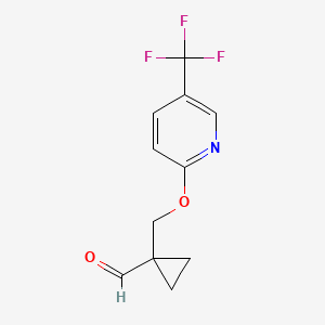 molecular formula C11H10F3NO2 B1481868 1-(((5-(Trifluoromethyl)pyridin-2-yl)oxy)methyl)cyclopropane-1-carbaldehyde CAS No. 2097962-79-1