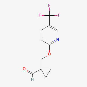 molecular formula C11H10F3NO2 B1481868 1-(((5-(三氟甲基)吡啶-2-基)氧基)甲基)环丙烷-1-甲醛 CAS No. 2097962-79-1