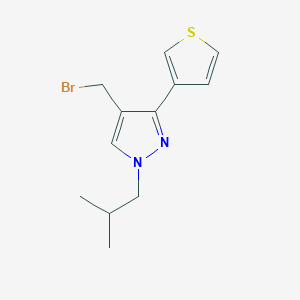 molecular formula C12H15BrN2S B1481885 4-(bromomethyl)-1-isobutyl-3-(thiophen-3-yl)-1H-pyrazole CAS No. 2091563-77-6