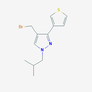 molecular formula C12H15BrN2S B1481885 4-(溴甲基)-1-异丁基-3-(噻吩-3-基)-1H-吡唑 CAS No. 2091563-77-6