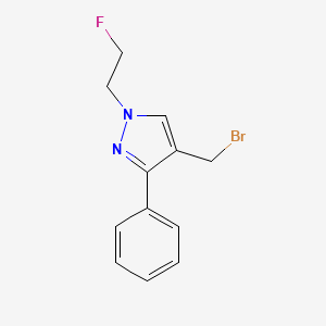 molecular formula C12H12BrFN2 B1481894 4-(溴甲基)-1-(2-氟乙基)-3-苯基-1H-吡唑 CAS No. 2091719-40-1