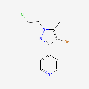 4-(4-bromo-1-(2-chloroethyl)-5-methyl-1H-pyrazol-3-yl)pyridine