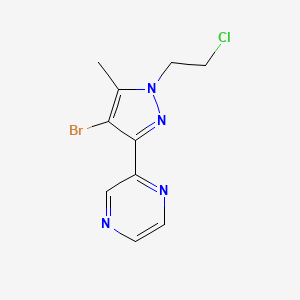 molecular formula C10H10BrClN4 B1481901 2-(4-bromo-1-(2-chloroethyl)-5-methyl-1H-pyrazol-3-yl)pyrazine CAS No. 2090986-00-6