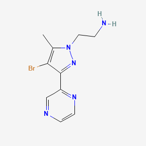 molecular formula C10H12BrN5 B1481911 2-(4-溴-5-甲基-3-(吡嗪-2-基)-1H-吡唑-1-基)乙胺 CAS No. 2091685-41-3