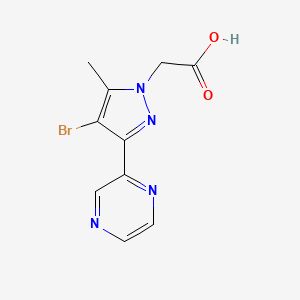 molecular formula C10H9BrN4O2 B1481912 2-(4-bromo-5-methyl-3-(pyrazin-2-yl)-1H-pyrazol-1-yl)acetic acid CAS No. 2098005-74-2