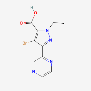molecular formula C10H9BrN4O2 B1481914 4-bromo-1-ethyl-3-(pyrazin-2-yl)-1H-pyrazole-5-carboxylic acid CAS No. 2098074-35-0