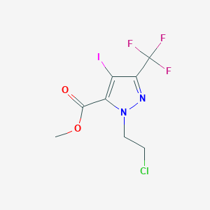 molecular formula C8H7ClF3IN2O2 B1481916 methyl 1-(2-chloroethyl)-4-iodo-3-(trifluoromethyl)-1H-pyrazole-5-carboxylate CAS No. 2098136-31-1