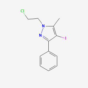 molecular formula C12H12ClIN2 B1481917 1-(2-chloroethyl)-4-iodo-5-methyl-3-phenyl-1H-pyrazole CAS No. 2098074-68-9