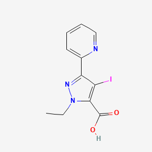molecular formula C11H10IN3O2 B1481922 1-乙基-4-碘-3-(吡啶-2-基)-1H-吡唑-5-羧酸 CAS No. 2097963-77-2