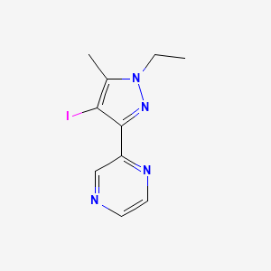 molecular formula C10H11IN4 B1481924 2-(1-乙基-4-碘-5-甲基-1H-吡唑-3-基)吡嗪 CAS No. 2090318-30-0