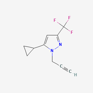 molecular formula C10H9F3N2 B1481934 5-cyclopropyl-1-(prop-2-yn-1-yl)-3-(trifluoromethyl)-1H-pyrazole CAS No. 2098006-01-8