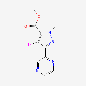 molecular formula C10H9IN4O2 B1481935 methyl 4-iodo-1-methyl-3-(pyrazin-2-yl)-1H-pyrazole-5-carboxylate CAS No. 2098074-99-6