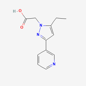molecular formula C12H13N3O2 B1481941 2-(5-乙基-3-(吡啶-3-基)-1H-吡唑-1-基)乙酸 CAS No. 2098046-23-0