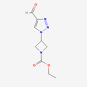 molecular formula C9H12N4O3 B1481953 ethyl 3-(4-formyl-1H-1,2,3-triazol-1-yl)azetidine-1-carboxylate CAS No. 2097996-24-0