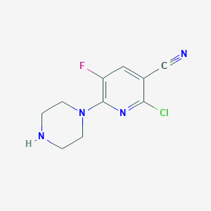 molecular formula C10H10ClFN4 B1481957 2-Chloro-5-fluoro-6-(piperazin-1-yl)nicotinonitrile CAS No. 2090607-40-0