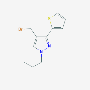 molecular formula C12H15BrN2S B1482008 4-(bromomethyl)-1-isobutyl-3-(thiophen-2-yl)-1H-pyrazole CAS No. 2090848-37-4