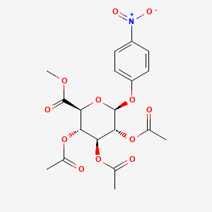 molecular formula C19H21NO12 B14820093 methyl (2S,3S,4S,5R,6S)-3,4,5-triacetyloxy-6-(4-nitrophenoxy)oxane-2-carboxylate 