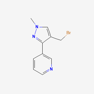 molecular formula C10H10BrN3 B1482012 3-(4-(bromomethyl)-1-methyl-1H-pyrazol-3-yl)pyridine CAS No. 2092803-23-9