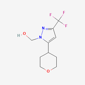 molecular formula C10H13F3N2O2 B1482013 (5-(tetrahydro-2H-pyran-4-yl)-3-(trifluoromethyl)-1H-pyrazol-1-yl)methanol CAS No. 2097985-53-8